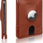 Kingly Trace Airtag Wallet for Men – Smart RFID Blocking Leather Wallet with Airtag Holder & Money Clip – Minimalist Trackable Design with Pull Tab – Secure Wallets