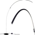 Brightech Sparq Arc Floor Lamp, Ultra Bright Lamp for Living Rooms & Offices – 3-Way Dimmable Smart, Tall Contemporary Standing Lamp for Reading in Bedrooms – Black