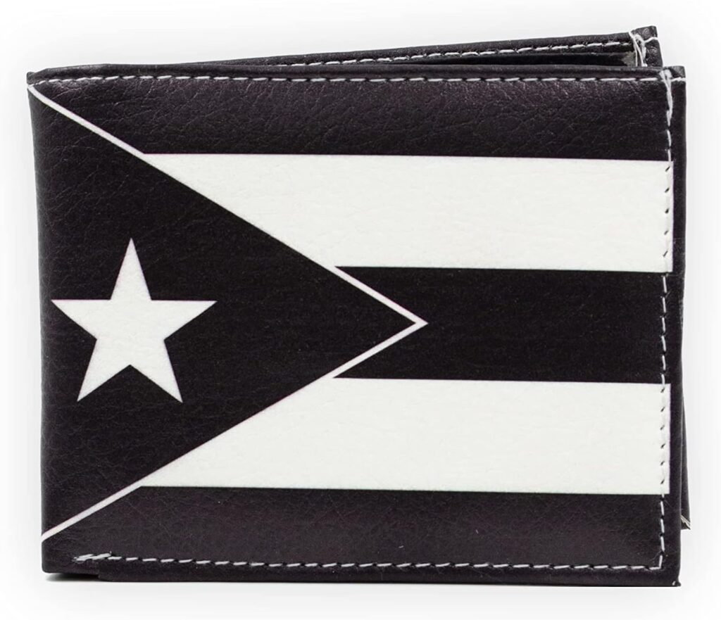 Paul Walter – Men’s Bifold Puerto Rico Flag Printed Vegan Leather Wallet in Gift Box Handcrafted, Best Gift for Him