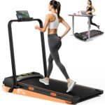 Incline Treadmill for Home, Walking Pad with Handle Bar, Under Desk Compact Treadmill with 350 Lbs Capacity, LED Display & APP, Remote Control, 3.0HP (XXL)