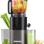 Cold Press Juicer, 5.8″ Wide Feed Chute Slow Masticating Juicer Machine for Whole Fruits & Vegetables, Easy to Clean & High Juice Yield