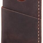 Robrasim Front Pocket Minimalist Slim Wallet, Handmade Genuine Leather Minimalist Credit Card Case Holder for Men & Women – Coffee