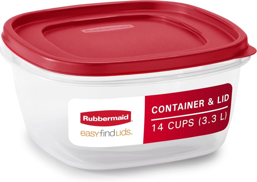 Rubbermaid Easy Find Lids Food Storage Container, 14 Cup, Racer Red