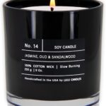 Lulu Candles | Jasmine, Oud & Sandalwood | Luxury Scented Soy Jar Candle | Hand Poured in The USA | Highly Scented & Long Lasting (9 Oz.)