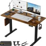 Electric Standing Desk 48″x24″ Adjustable Height Stand Up Desk Ergonomic Sit Stand Desk for for Work Office Home Computer Desk Workstation (Rustic Brown C65, 48 * 24)