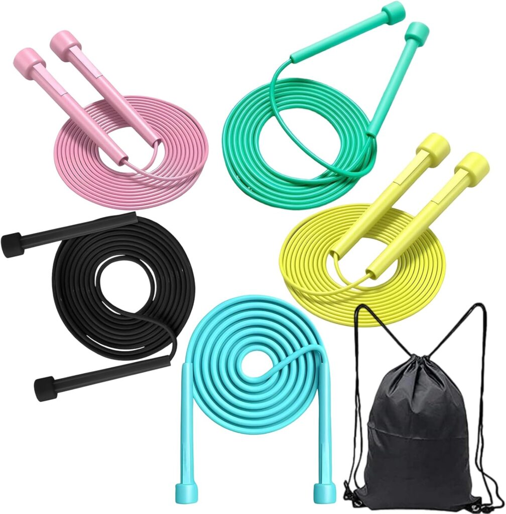 5P Adjustable Jump Ropes,Tangle-free Lightweight Speed Jumping Ropes, Long 9.2Ft Jump Rope for Fitness,Workout,Schools Exercise,Training,Skipping Rope for Kids Girls Boys