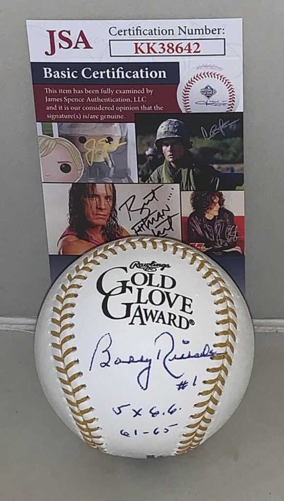Bobby Richardson New York Yankees signed Glove Baseball Ball W/Inscr. JSA – Autographed Baseballs