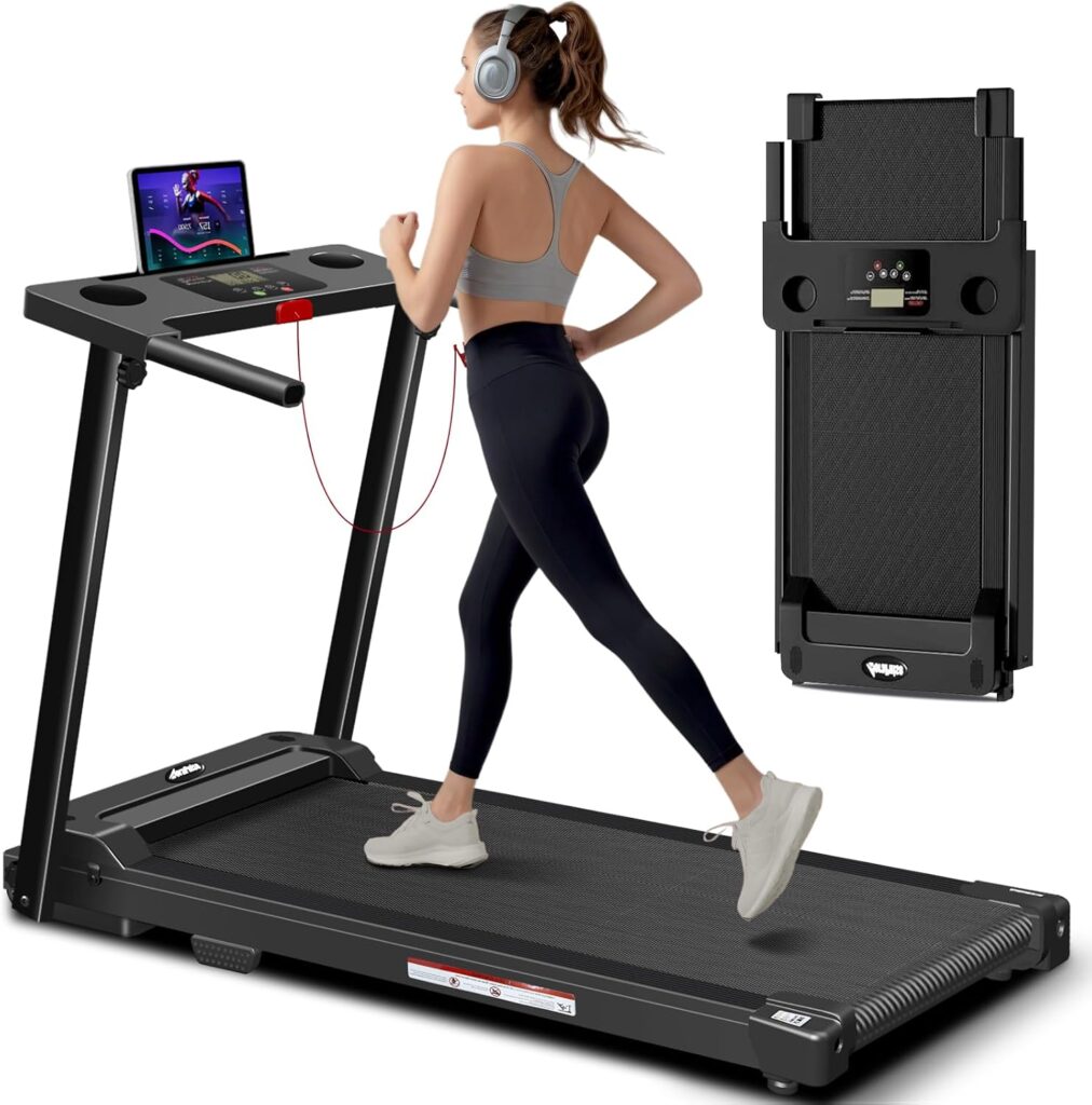 AoraPulse Portable Foldable Treadmills for Home, Small Folding Treadmill for Home Office with 300 LBS Capacity, Walking Running Exercise Electric Compact Treadmill with LED Display