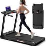 AoraPulse Portable Foldable Treadmills for Home, Small Folding Treadmill for Home Office with 300 LBS Capacity, Walking Running Exercise Electric Compact Treadmill with LED Display
