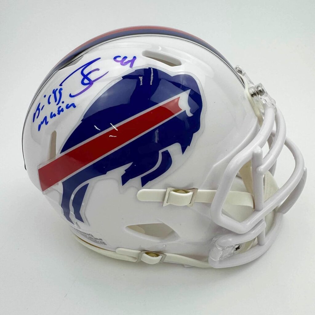 Autographed/Signed James Cook “Bills Mafia” Buffalo Bills Mini Football Helmet JSA COA