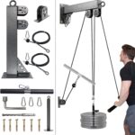 Fitness Wall Mount Pulley System, Weight Cable Pulley System for Gym, Lat Pull Down and Low Row Cable Machine, Cable Station Equipment