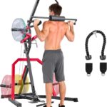 VEVOR Home Gym Equipment, Leverage Gym with 2:1 Ratio LAT Low Row System, Strength Training Machine for Squats Deadlifts Bench Press Bicep Curls, Home Gym Machine, Adjustable Full Body Workout Station