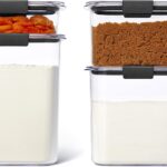 Rubbermaid Brilliance Pantry Food Storage Containers, Set of 4 (8 Pieces), BPA-Free, Clear, Airtight