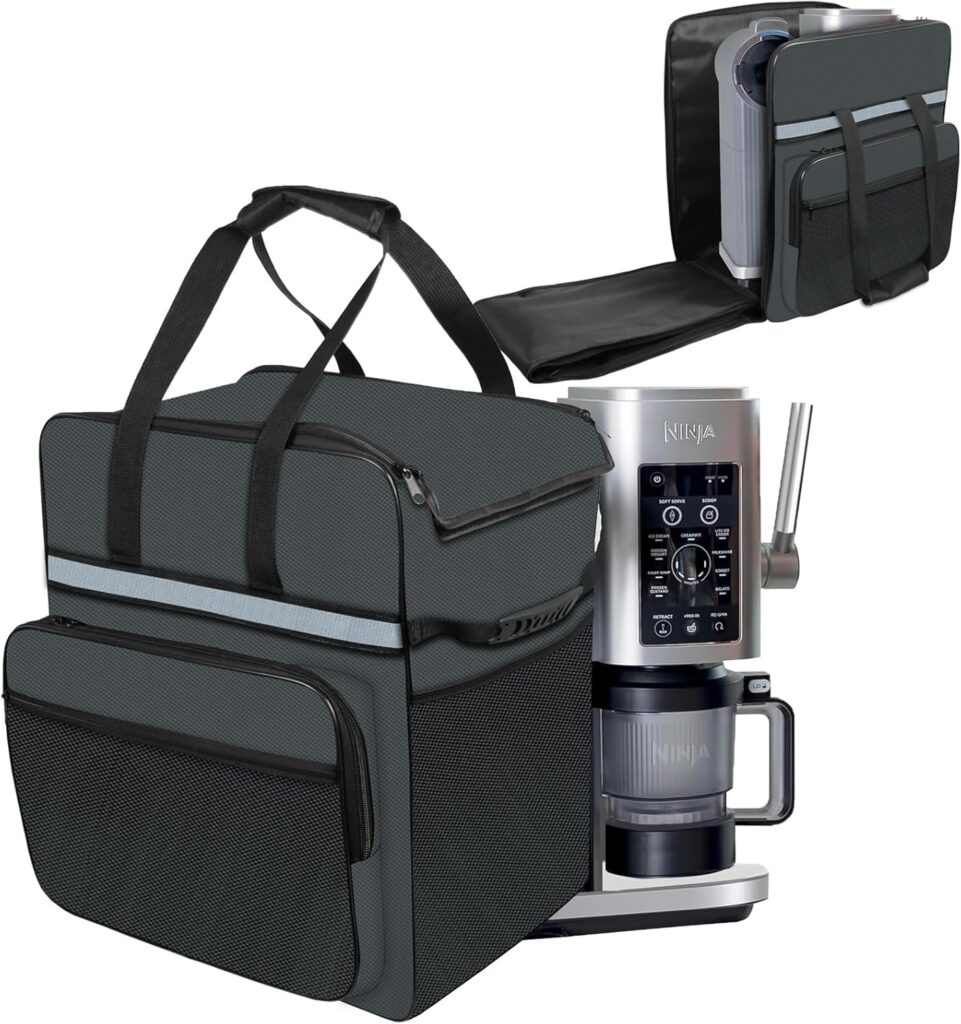 Carrying Bag for Ninja CREAMi Ice Cream Maker, Portable Outdoor Soft Serve Maker Travel Bag Case Side Opening Design Ice Cream Machine Bag for Ninja Swirl by CREAMi Ice Cream Maker NC701