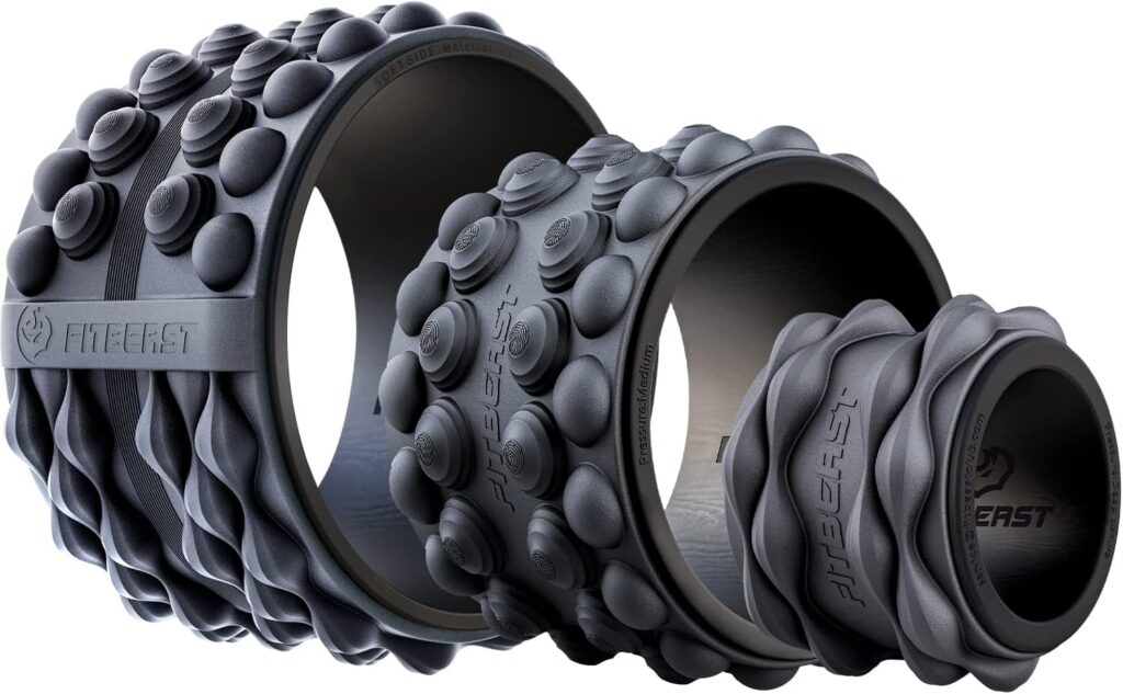 FitBeast Back Roller, Back Wheel Foam Roller – Targeted Muscle Roller for Deep Tissue Massage, Back Stretcher
