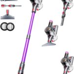 Cordless Vacuum Cleaner, Upgraded 550W 45Kpa 60Mins Vacuum Cleaners for Home, Anti-Tangle Stick Vacuum with Self-Standing, LED Display, 8-in-1 Wireless Vacuum for Carpet Pet Hair Hardfloor