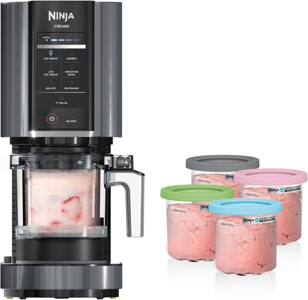 Ninja CREAMi 7-in-1 Ice Cream Maker, Includes (5) Pints, for Ice Cream, Gelato, Sorbet ,Milkshakes, Mix-ins, Smoothie Bowls & More