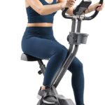 Sunny Health & Fitness Smart Folding X-Bike, Portable Compact Exercise Bike for Indoor Cycling Workout, Home Cardio Training Machine, Free SunnyFit App Bluetooth Connect