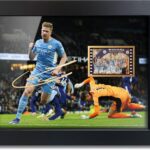sufenvera Sports Fans Poster – Print Signed Kevin De Bruyne Framed Mini Film Photo Display,Gifts for Soccer Fans on Birthday Christmas 8×6 Inches