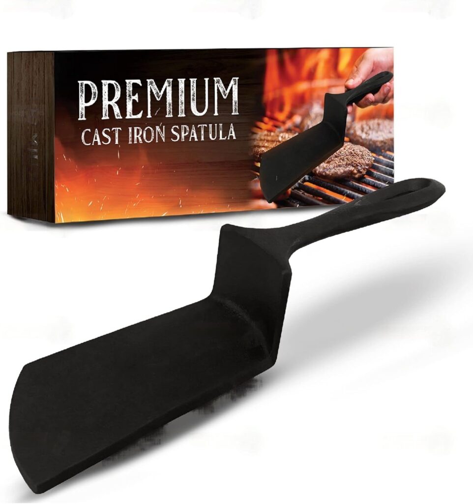 USABEST Premium Cast iron BBQ Spatula skillet Burger smasher press Unique gift cooking and grilling burgers