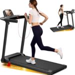 Portable Treadmill with Incline, 3.0HP Walking Pad with Handle Bar, 3-in-1 Foldable Running Electric Treadmill for Home Office Small Space with Quiet Brushless, 300 LBS Capacity