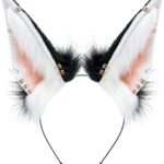 Handmade Fur Rabbit Ears Headwear Women Men Cosplay Costume Party Cute Head Accessories for Halloween