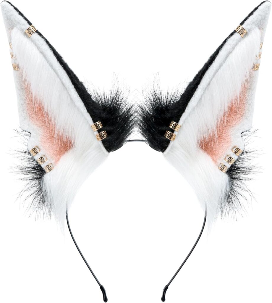 Handmade Fur Rabbit Ears Headwear Women Men Cosplay Costume Party Cute Head Accessories for Halloween