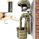 OneTigris Tactical Gear Wall Mount, Motorcycle Helmet Holder Stand Jacket Hanger Plate Carrier Rack Display Organizer for Police Football Cycling Suit