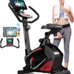 HARISON Magnetic Exercise Bike for Home 350lbs Capacity, Bluetooth Stationary Bikes for Home with 2 in 1 LCD Monitor and Tablet Holder, Comfortable Seat Cushion