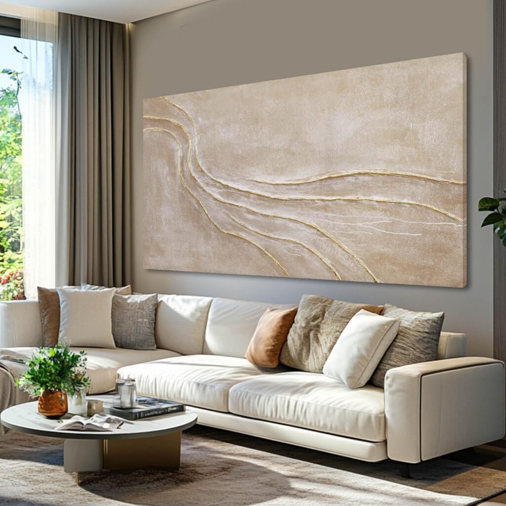 NBAODAN Abstract Canvas Paintings Minimalist Wall Art Posters Modern Hanging Art 29″x58″ Large Pictures for Living Room Kitchen Artwork