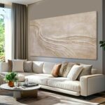 NBAODAN Abstract Canvas Paintings Minimalist Wall Art Posters Modern Hanging Art 29″x58″ Large Pictures for Living Room Kitchen Artwork