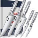 Huusk Japanese Chef Knife Set – 5 PCS Kitchen Knife Sets with Ergonomic Handle, Professional Ultra Sharp Chef Knives Set for Men, Ideal Gift