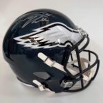 Autographed/Signed Jason Kelce Philadelphia Eagles Full Size FS F/S Replica Football Helmet JSA COA