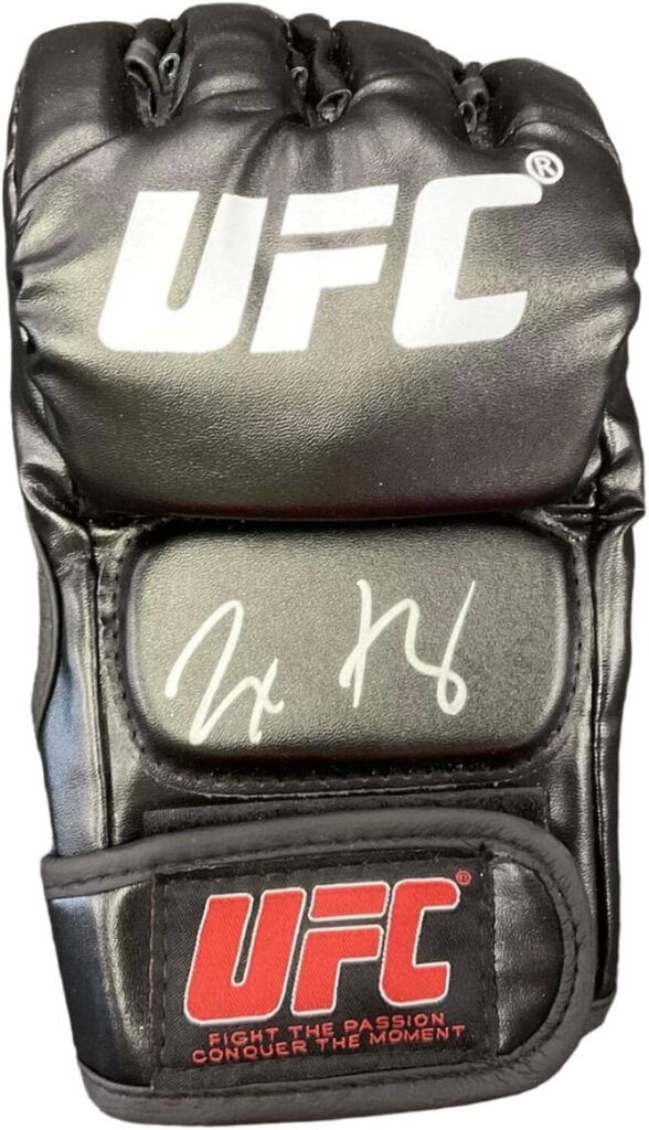 Autographed/Signed Max Holloway Inscribed Blessed UFC MMA Black Fighting Glove Beckett BAS COA Auto