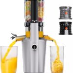 Cold Press Juicer Machine, Slow Masticating Juicer with 96% Yield, Wide Chute for Whole Fruits, Ultra Quiet (