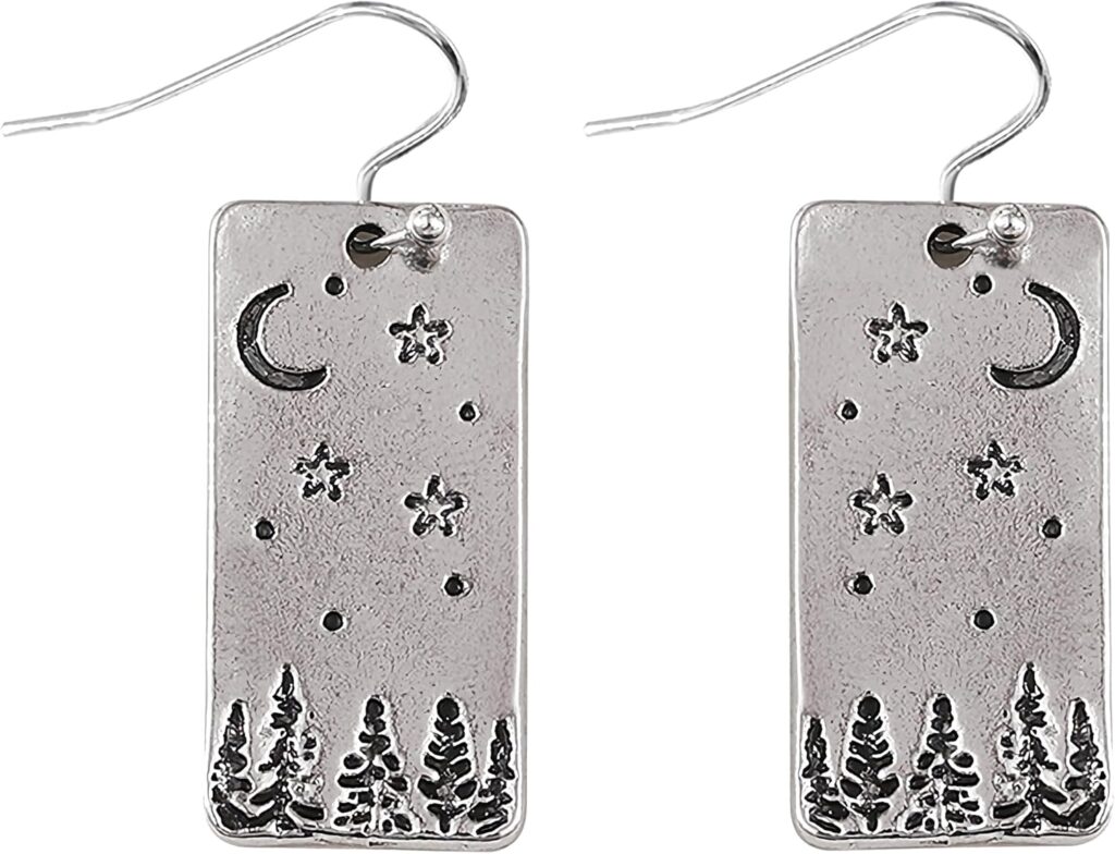 Boho Earrings, Gray Teardrop Earrings, Flower Earrings, Dangle Ethnic Earrings for Women, Handmade Bohemian Trendy Boho Vintage Jewelry