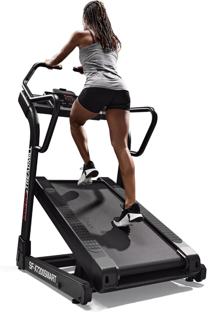 Sunny Health & Fitness Commercial-Level Ultimate Incline/Decline Treadmill, 50% Auto Incline, 5% Decline and Free SunnyFit App – SF-X7200SMART