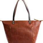 Portland Leather Goods Medium Zipper Tote Bag – Handmade, Durable & Unlined – Interior & Exterior Pockets