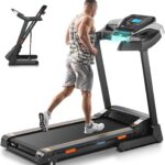 Treadmill with 15% Auto Incline, FUNMILY 3.25HP Heavy Duty Treadmill for Home, 300 lb Weight Capacity Folding Running Machine, Smart App Control/Shock Absorption/Bluetooth Speaker(Light Black)