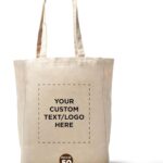 DISCOUNT PROMOS Custom Cotton Canvas Tote Bags (Set of 50) – Personalized, Reusable & Eco-Friendly – Perfect for Grocery, Promotions, Branding – Natural Color, 14.25″X15.5″X5″, 10 OZ Cotton