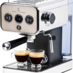 Emeril Lagasse Semi-Automatic 15-Bar Pro Espresso Machine with Milk Frother Steam Wand, Stainless Steel Finish, Double Shot, 37oz Removable Water Tank, Auto Shut-Off, 1350W