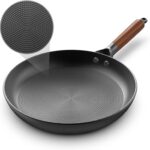 Nonstick Frying Pan Skillet,10″ Inch Non Stick Frying Pans Cast Iron Skillets With Woden Handle Cookware,Oven Dishwasher Safe,Kitchen Gadgets Fathers Mothers Day Gifts