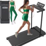 Walking Pad with Handle Bar, Folding Treadmill with Handles for Home Small Spaces, Compact Walking Pad Treadmill with Handle, 3.5HP Electric Portable Treadmills for Home, 400LBS Capacity