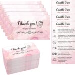 270 PCS Handmade Candle Care Instruction Cards 3.5 x 2 Inches Scented Candles Certified Cards for Candle Makers Soy Bees Wax Coconut Essential Oils Romantic Pink