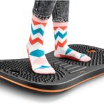 Standing Desk Anti Fatigue Mat Wooden Wobble Balance Board Stability Rocker with Ergonomic Design Comfort Floor Mat Accessories(Large, Obsidian Black)