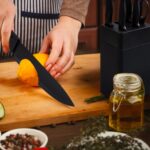 Kitchen Knife Set with Knife Block,7-Piece Kitchen Knife Block Set, Knife Set with Block with Built-In Sharpening Block,Dishwasher Safe