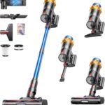 Cordless Vacuum Cleaner, 600W 50KPA 70Mins Vacuum Cleaners for Home, Self-standing Stick Vacuum with Aromatherapy, Anti-Tangle Brush, Wall Mount Charging Vacuum for Hardwood Floor/Carpet/Pet Hair