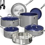 Deluxe DUXANO 14PC Healthy Pots and Pan With 9H Anti-scratch Coating, 2-Layer Non-Stick Ceramic&PFAS Free, Sensitively&Evenly Induction Cooking, Enhanced Flavor with Infrared Cookware, Dishwasher Safe