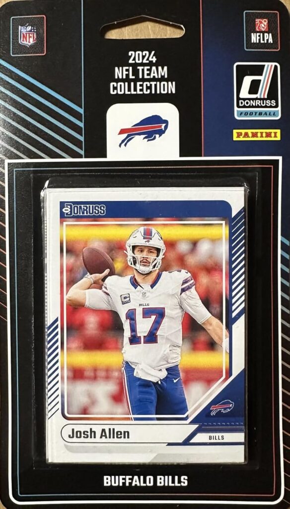 Buffalo Bills 2024 Donruss Factory Sealed 11 Card Team Set Featuring Josh Allen and Dalton Kincaid with Ray Davis and Keon Coleman Rated Rookie Cards Plus