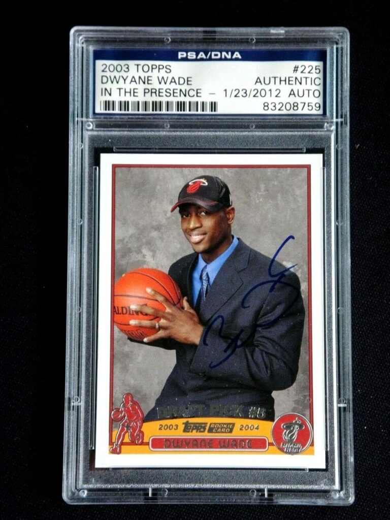 Dwyane Wade Psa/dna Signed 2003 Topps Rookie Card #225 Mint Autograph Auto Heat – Basketball Slabbed Rookie Cards